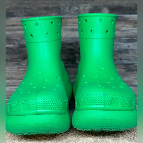 CROCS Classic Crush Waterproof Green Grass Rain Boots Spring W Sz 7 - M Sz 5 - Picture 4 of 13